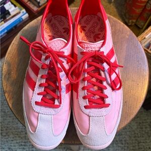 adidas Women's Pink and Red Retro Runner Sneakers